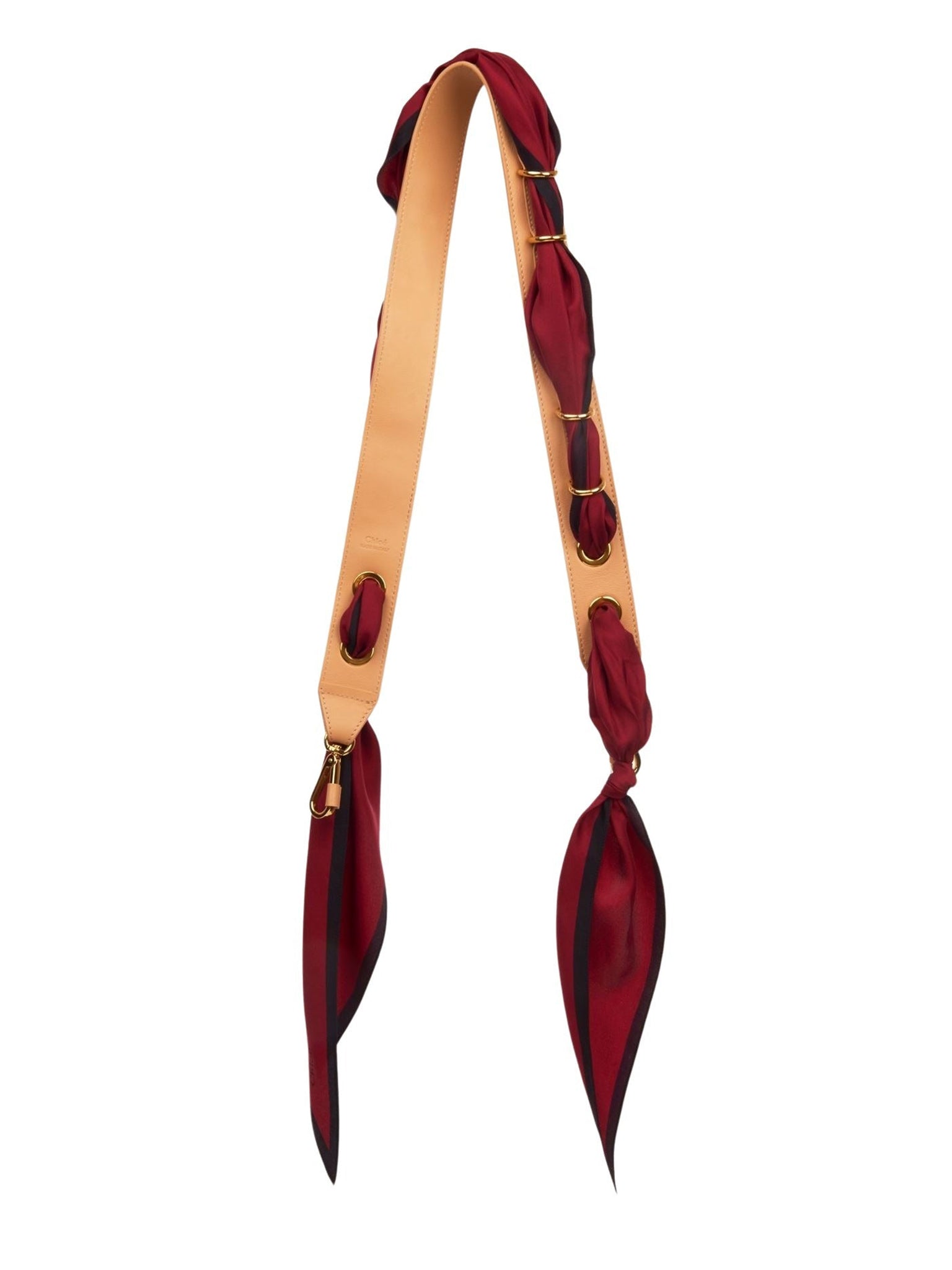 Bandoulière foulard en cuir - Plum Purple