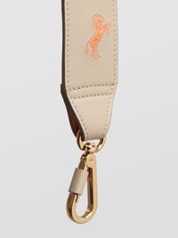 Bandoulière à imprimé cheval en cuir - Pastel Grey