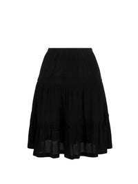Jupe midi à volants - Black