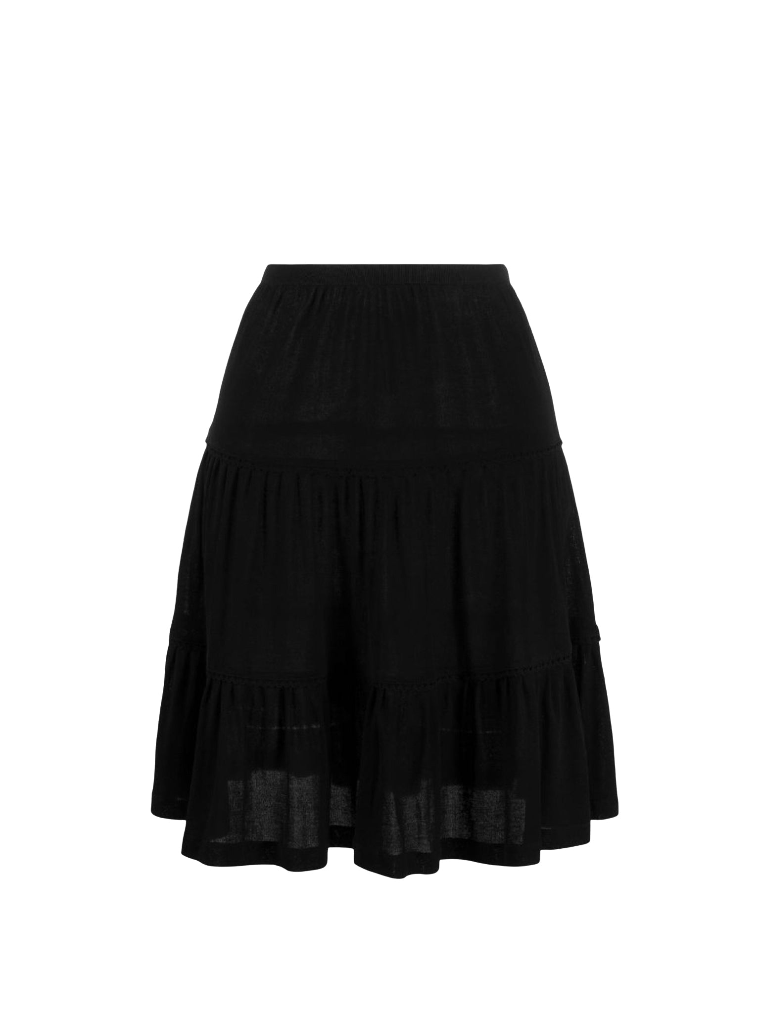 Jupe midi à volants - Black