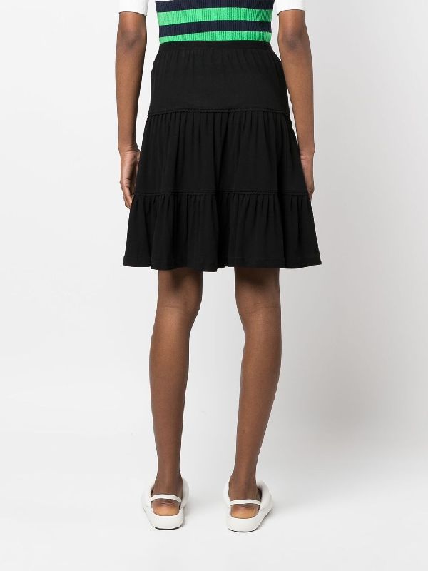 Jupe midi à volants - Black