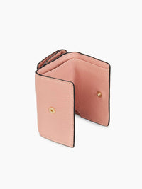 Mini portefeuille Tilda trois volets en cuir grainé - Dawn Rose