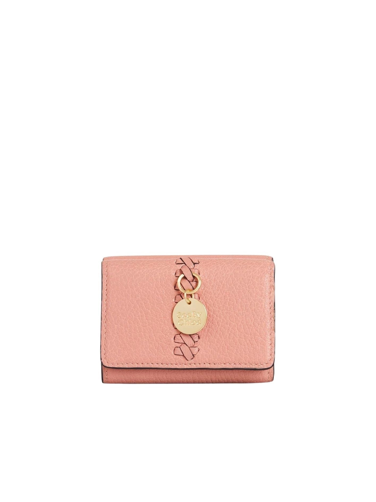 Mini portefeuille Tilda trois volets en cuir grainé - Dawn Rose
