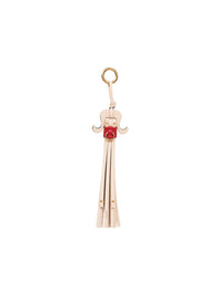 Porte-clés houppe buffle en cuir - Softy Pink