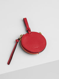 Porte-clés zippé buffle en cuir - Juicy Red