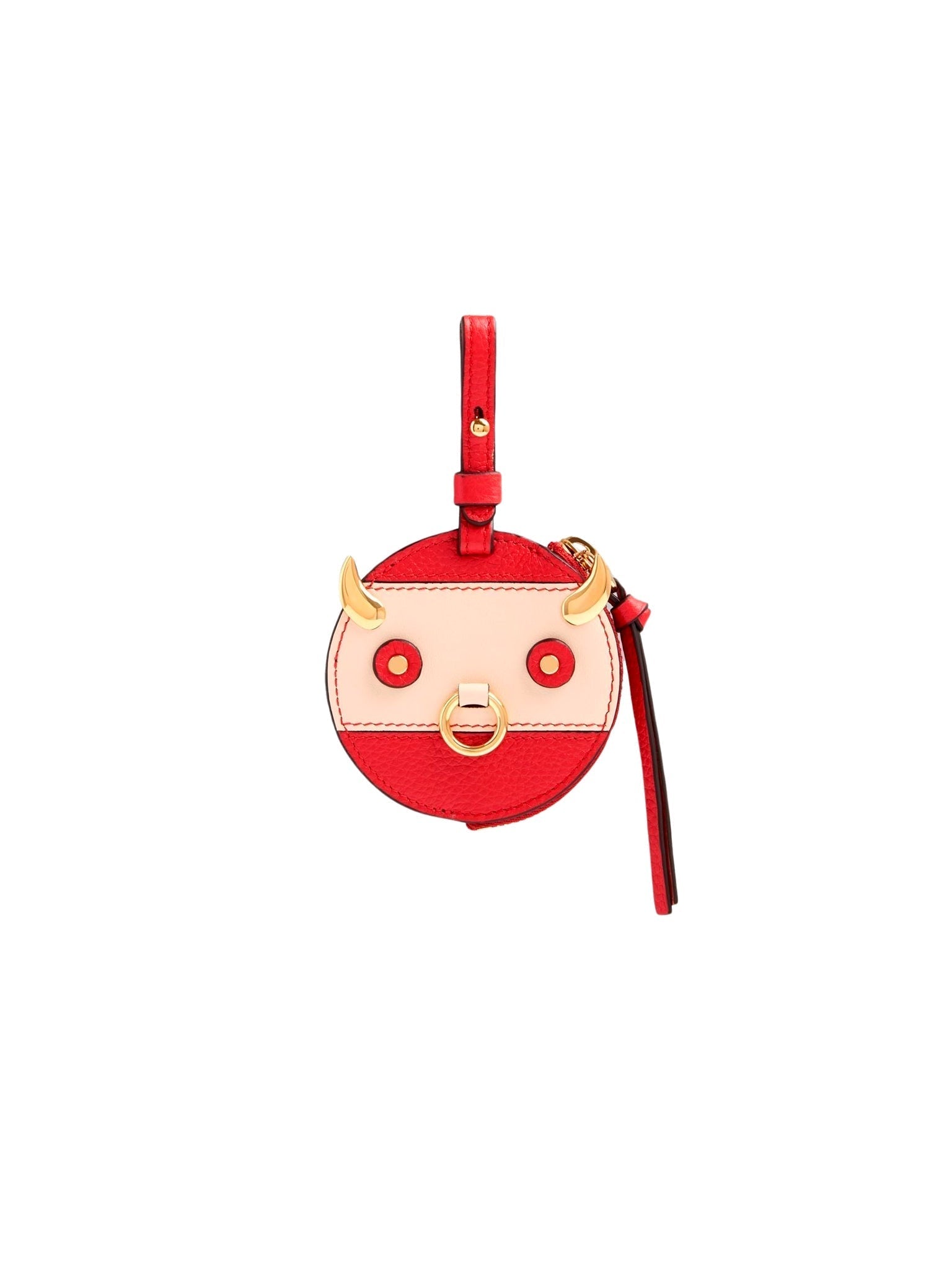 Porte-clés zippé buffle en cuir - Juicy Red