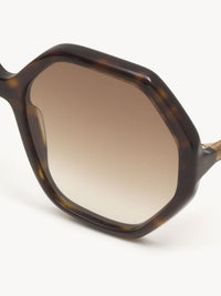 Lunettes de soleil octogonales Esther - Havana & Brown