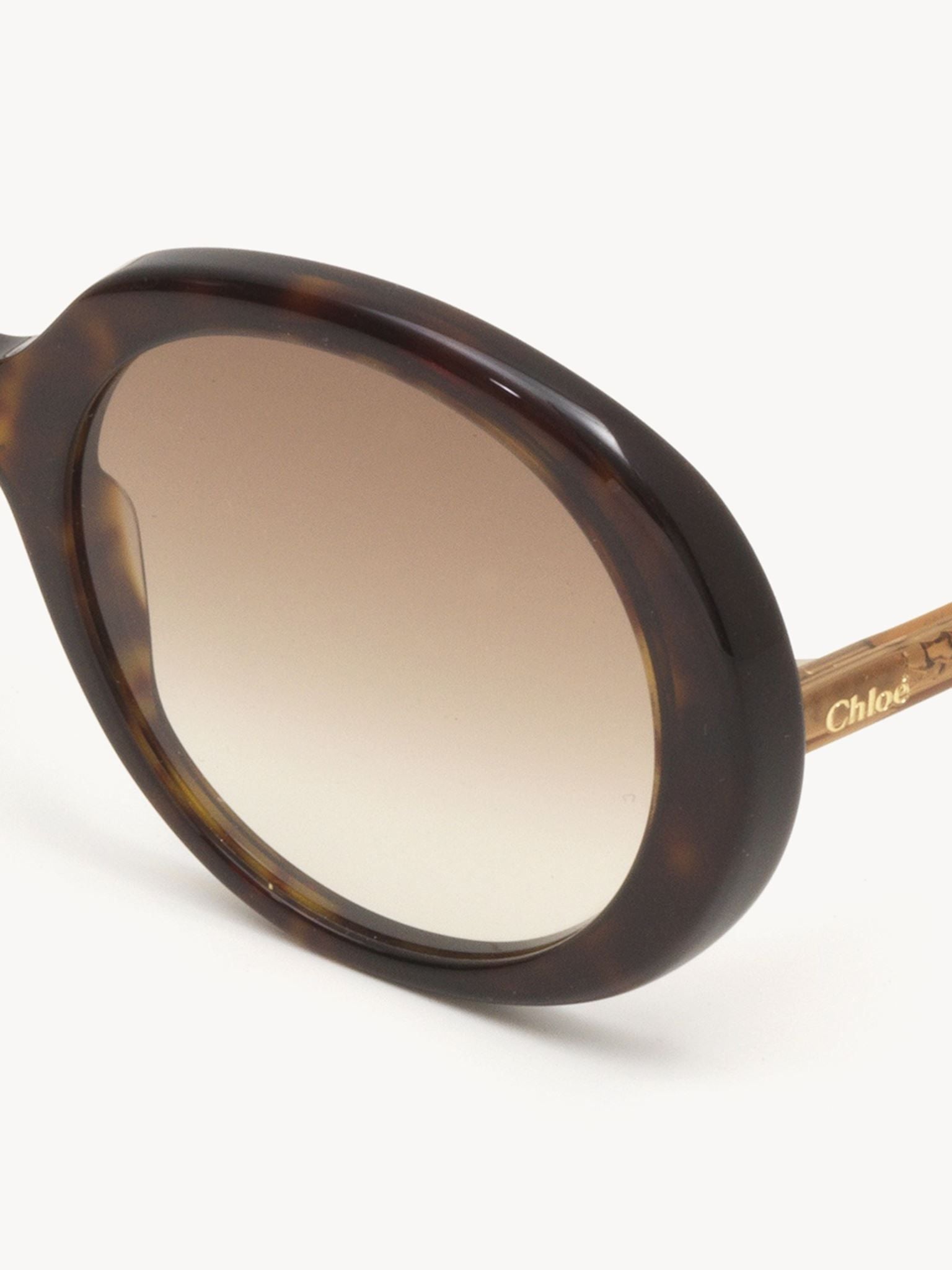 Lunettes de soleil ovales Esther - Havana & Brown