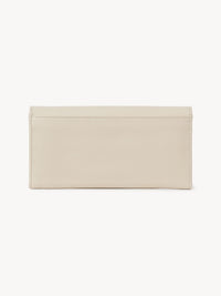 Portefeuille long à rabat Lizzie en cuir - Cement Beige