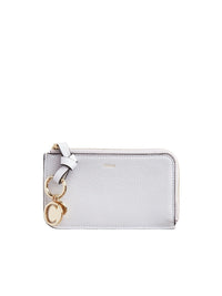 Porte-monnaie Alphabet avec fentes pour cartes en cuir - Light Cloud