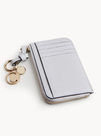 Porte-monnaie Alphabet avec fentes pour cartes en cuir - Light Cloud
