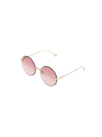 Lunettes de soleil rondes Rosie - Gold & Gradient Pink