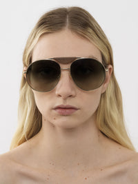 Lunettes de soleil pilotes Melia - Gradient Green & Brown