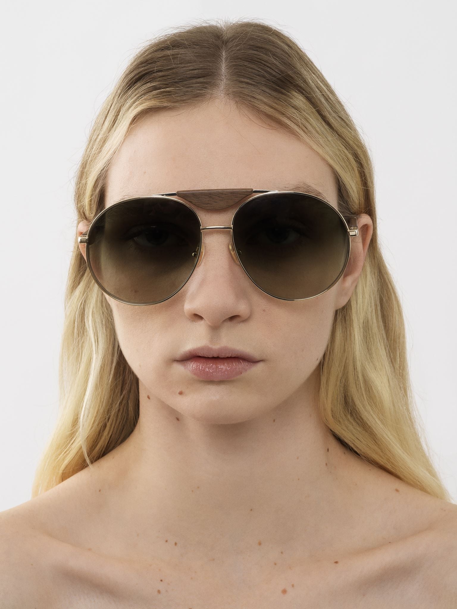 Lunettes de soleil pilotes Melia - Gradient Green & Brown