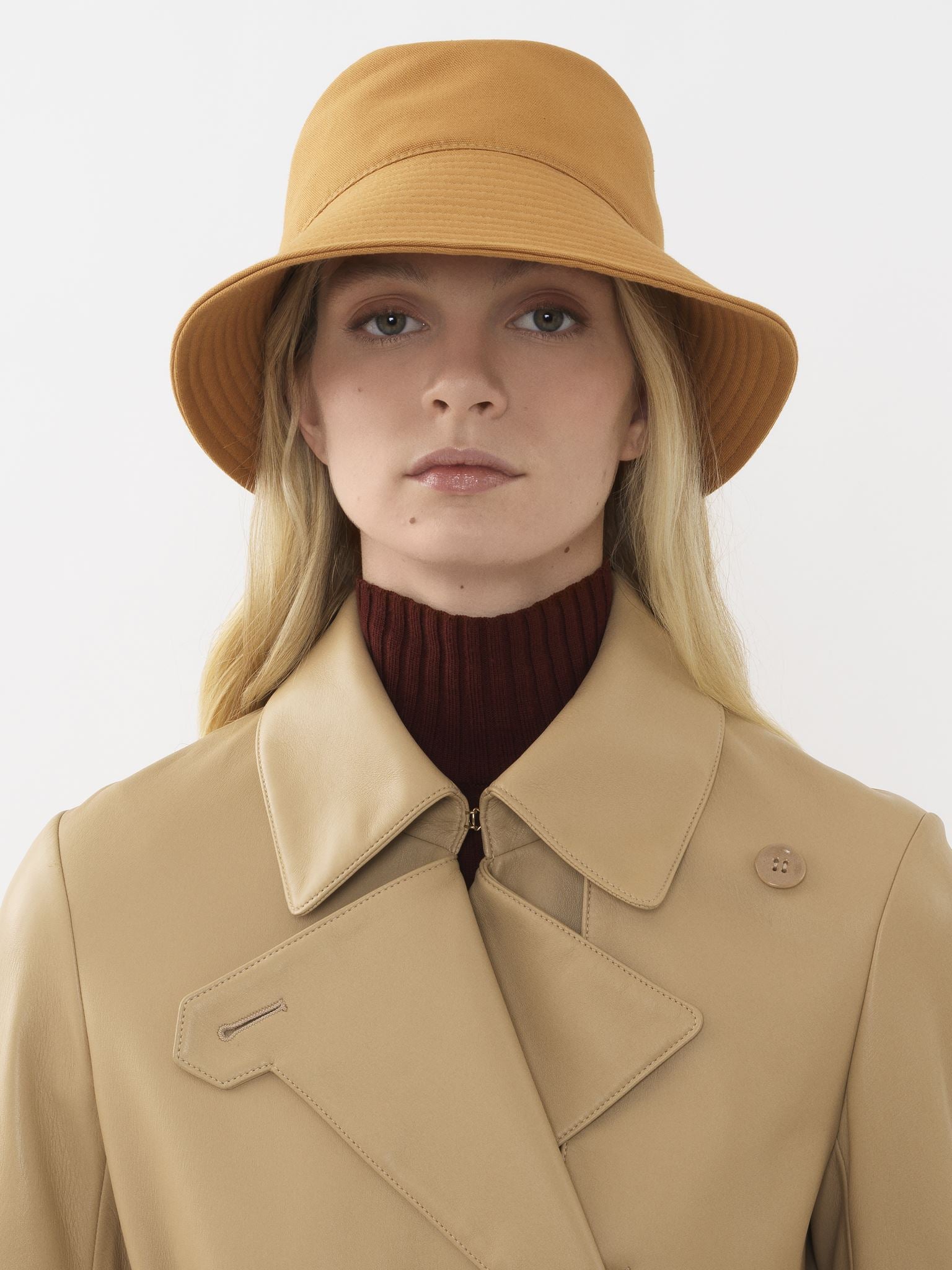 Chapeau Bob à bord surpiqué - Brown