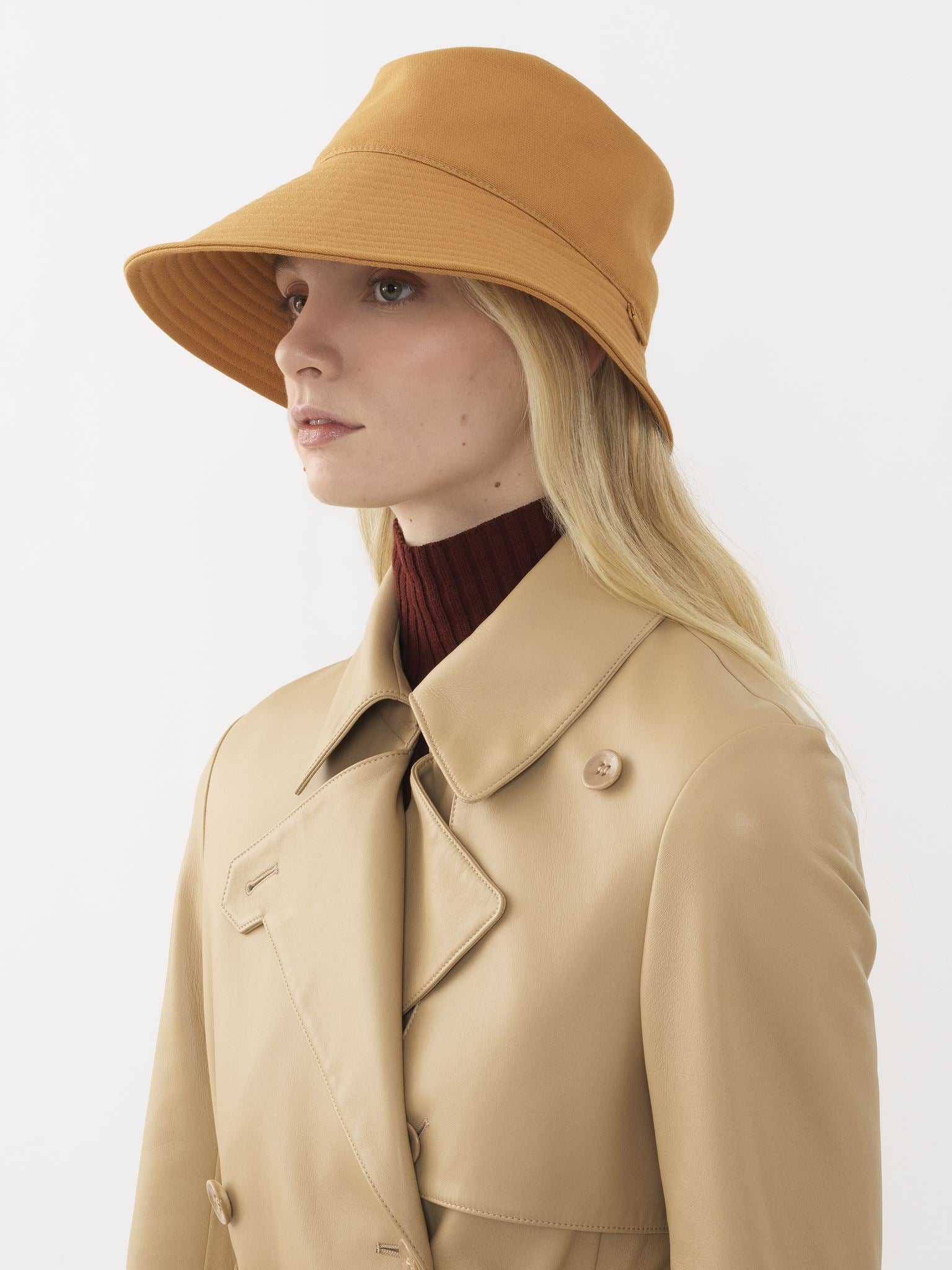 Chapeau Bob à bord surpiqué - Brown