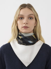 Foulard pierre semi-précieuse en soie - Multicolor Blue