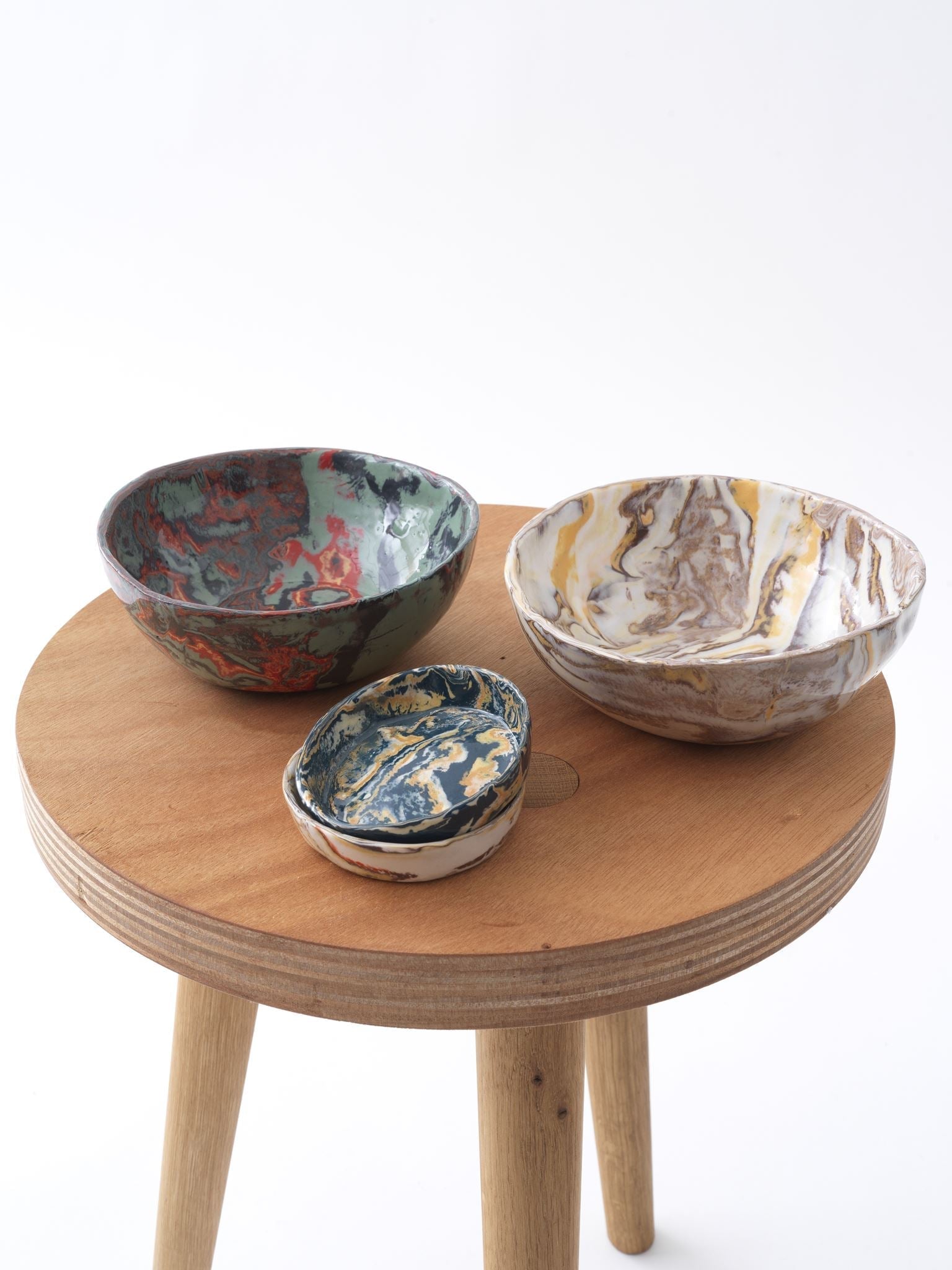Vide-poche Climate Success en céramique - Yellow & White