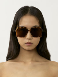 Lunettes de soleil carrées Zelie - Havana Brown