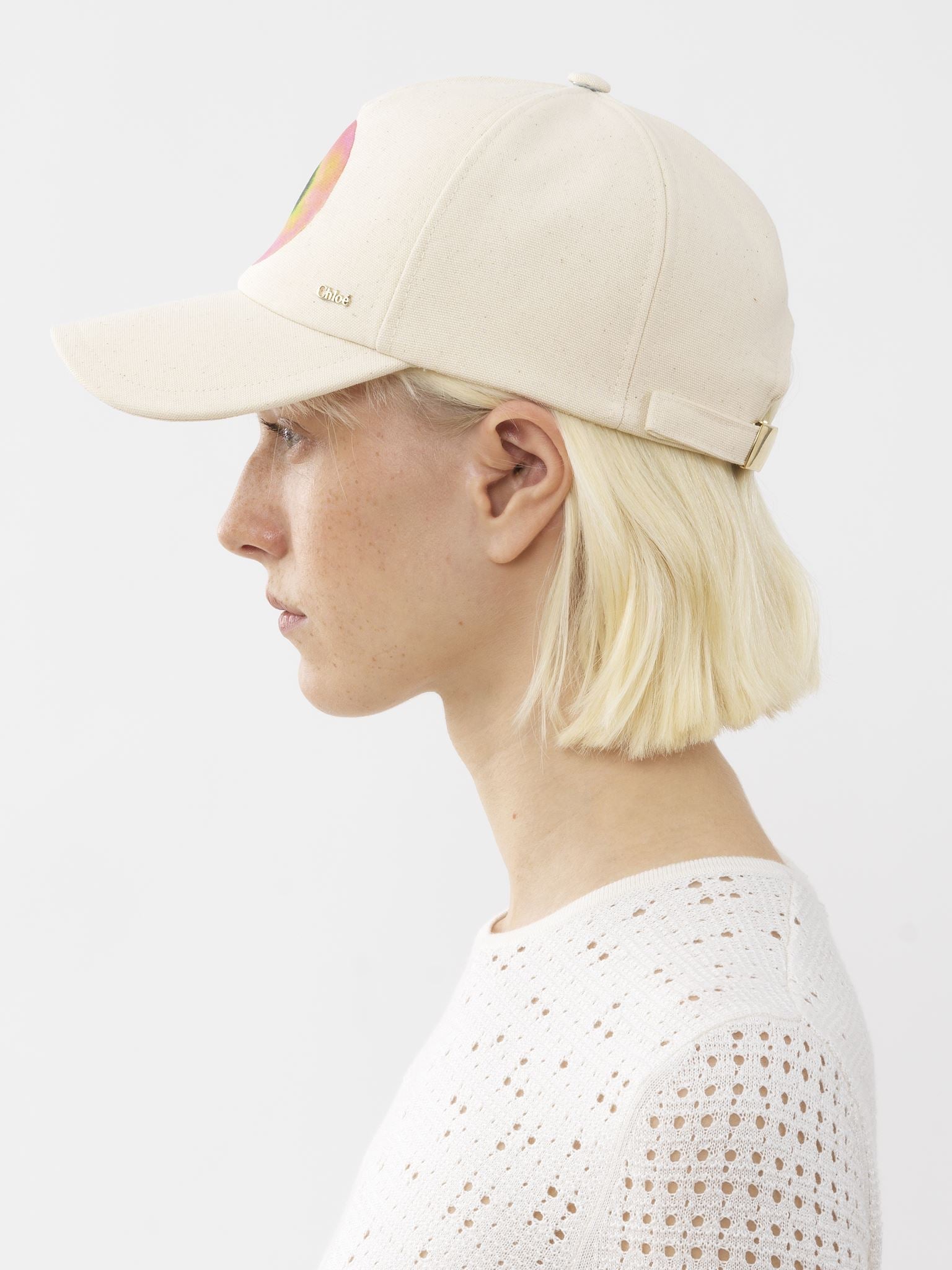 Casquette à imprimé circulaire - White Powder
