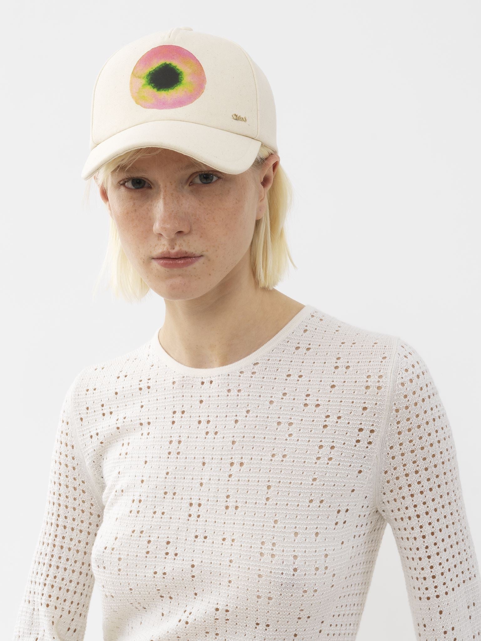 Casquette à imprimé circulaire - White Powder