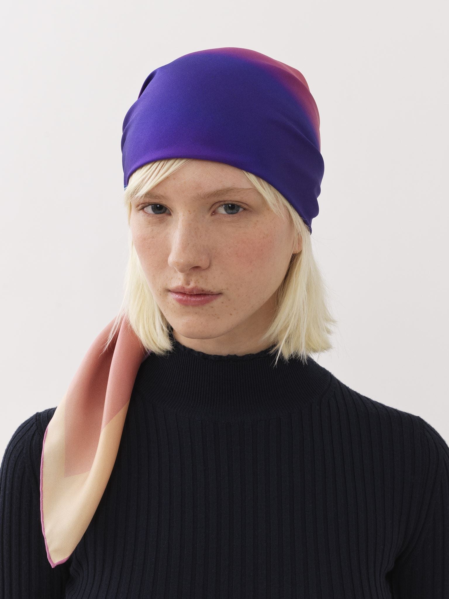 Écharpe imprimée Fusion en soie - Pink & Purple