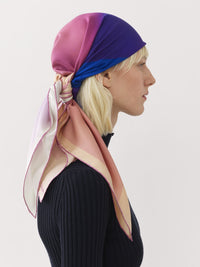 Écharpe imprimée Fusion en soie - Pink & Purple