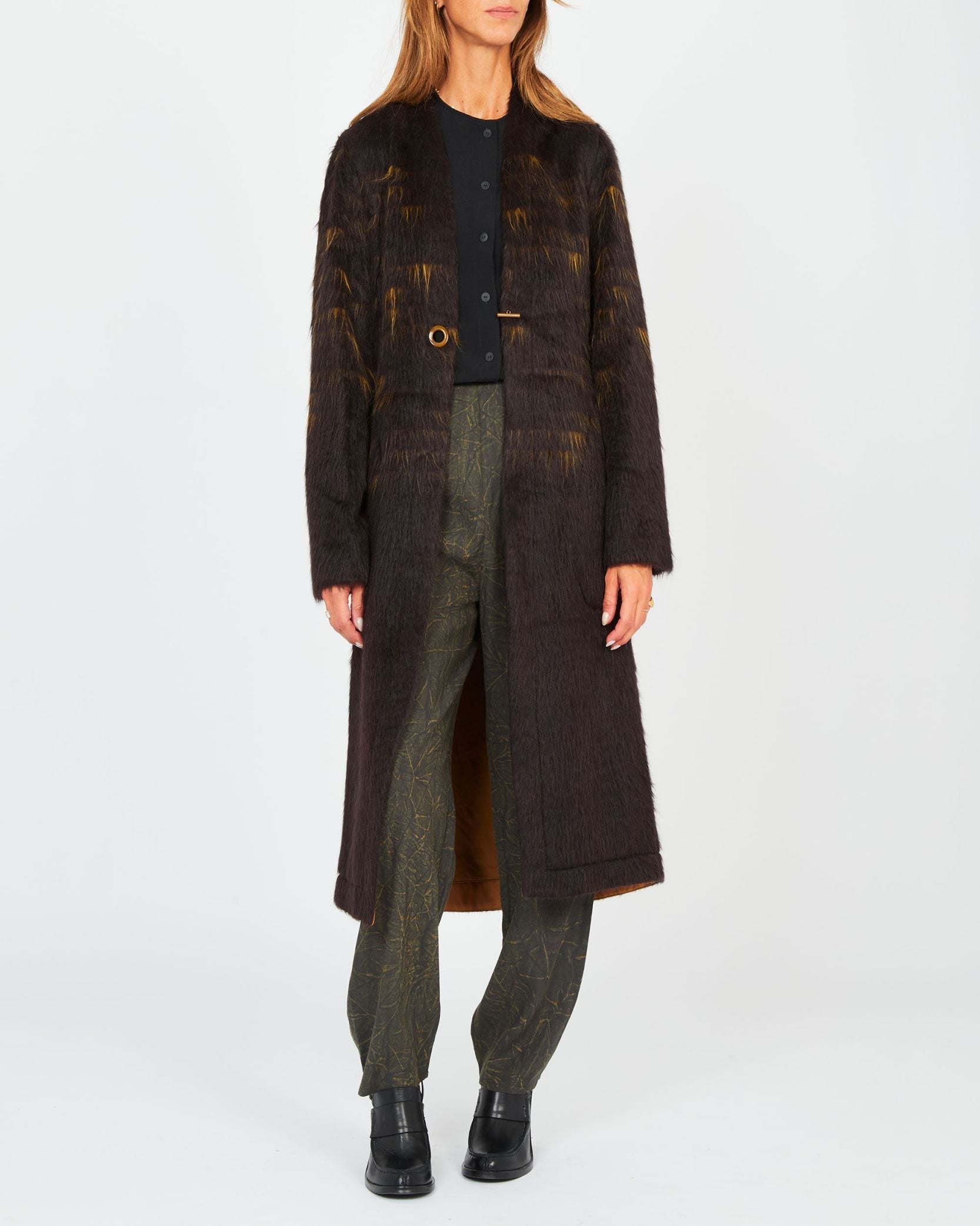 Pantalon ajusté en lin - Kaki