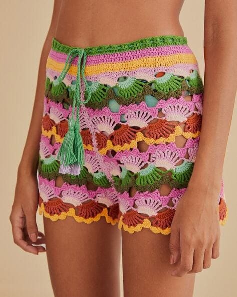 Jupe Bananas en crochet en coton - Multicolore