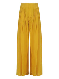 Pantalon large plissé en lin - Mustard