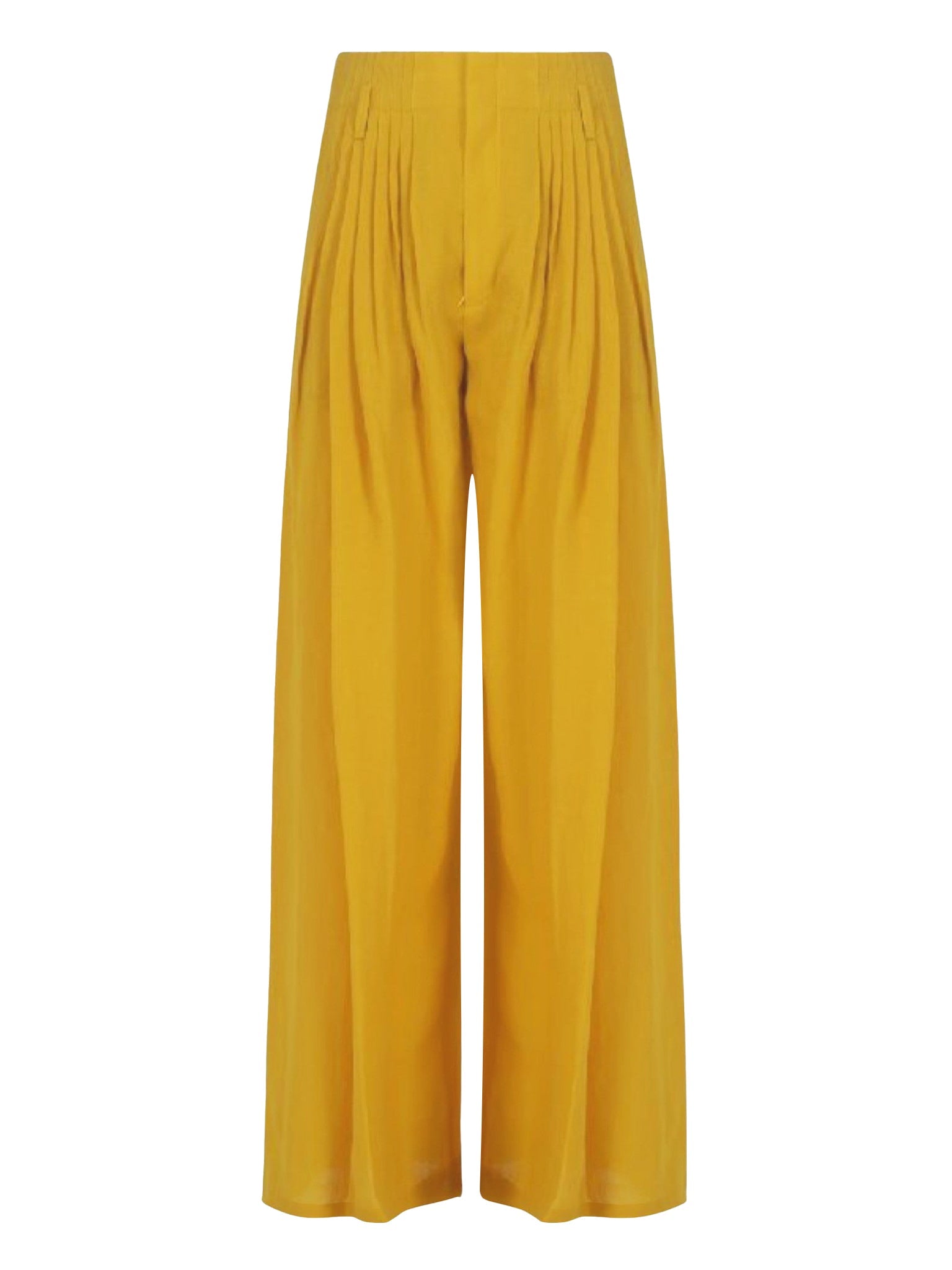 Pantalon large plissé en lin - Mustard