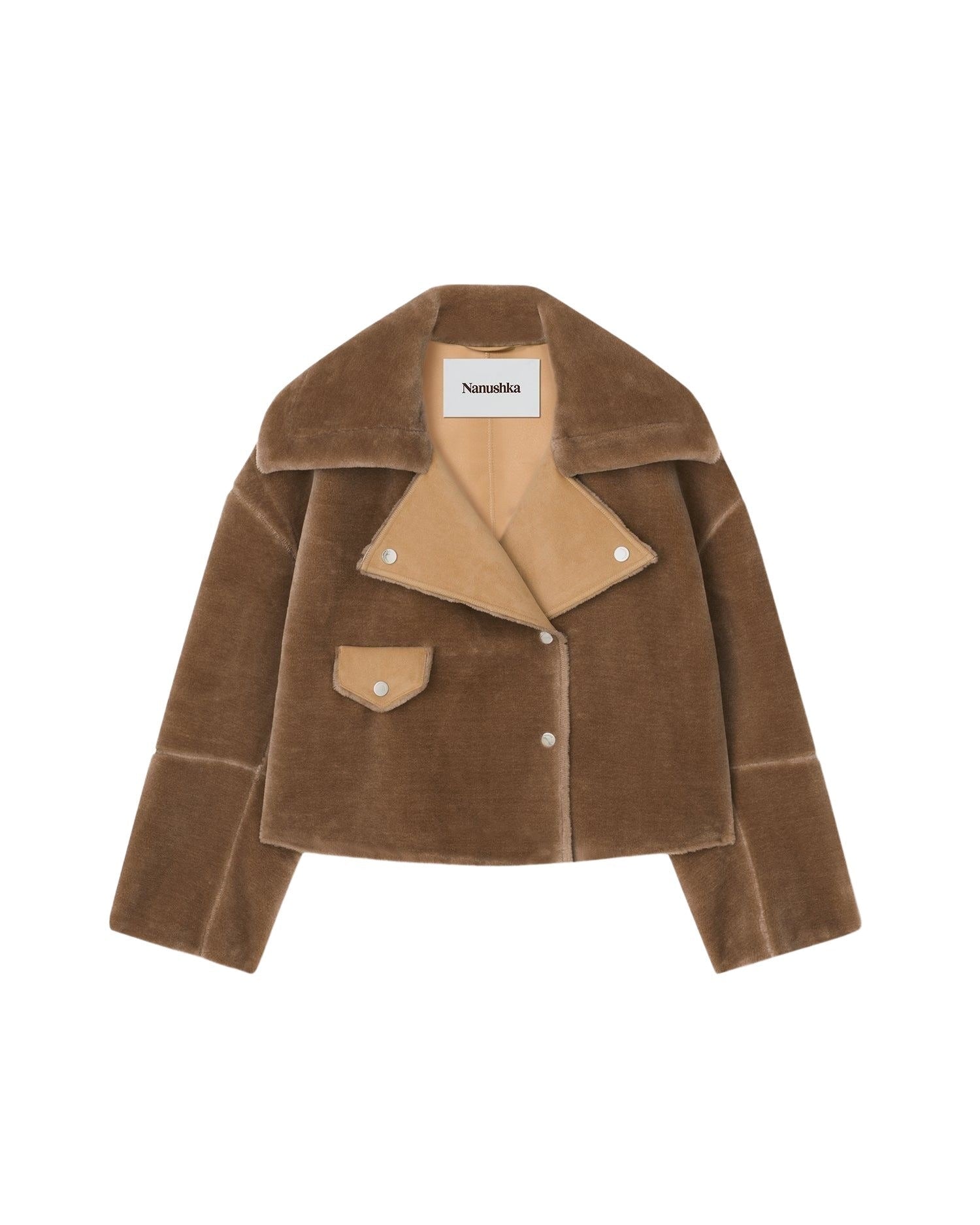 Veste de motard Adina courte - Light Caramel