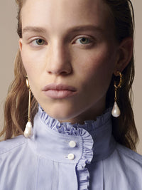 Boucles d’oreilles Darcey en laiton - Pearl