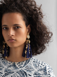 Boucles d'oreilles Wilow en cuivre - Marine
