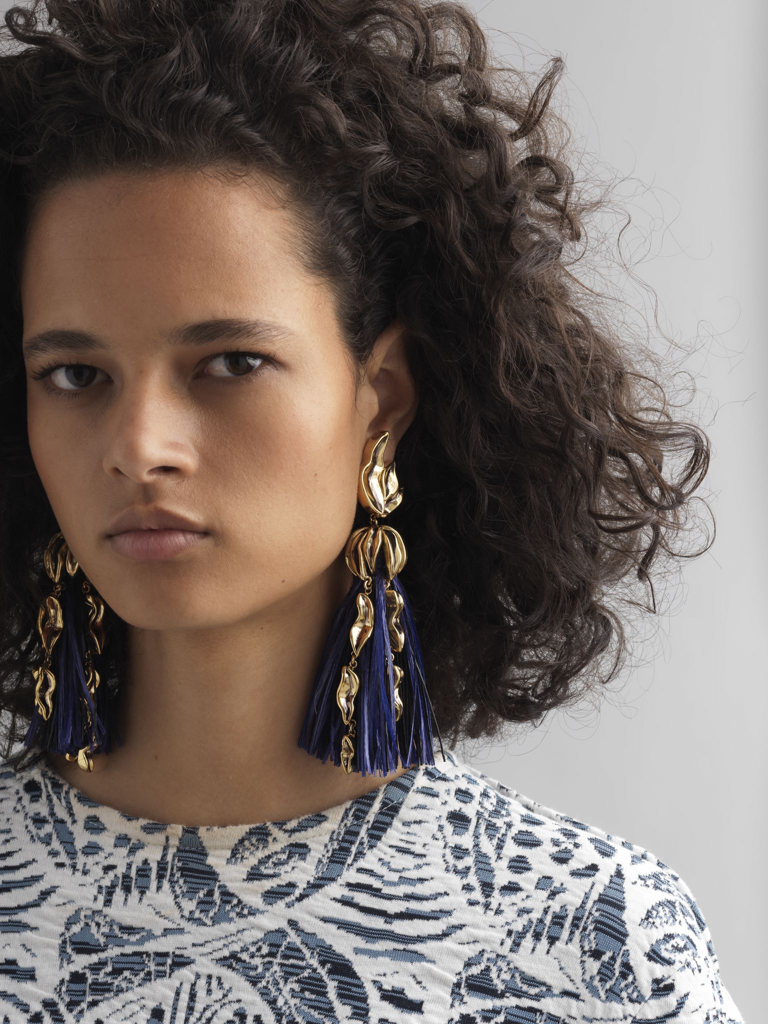 Boucles d'oreilles Wilow en cuivre - Marine
