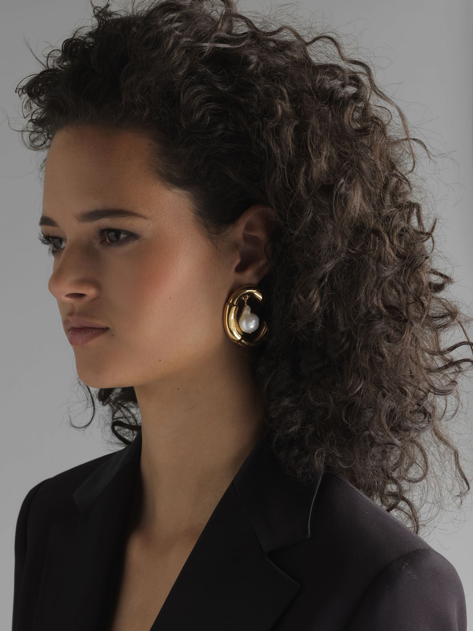 Mono boucle d’oreille Darcey en cuivre - Pearl