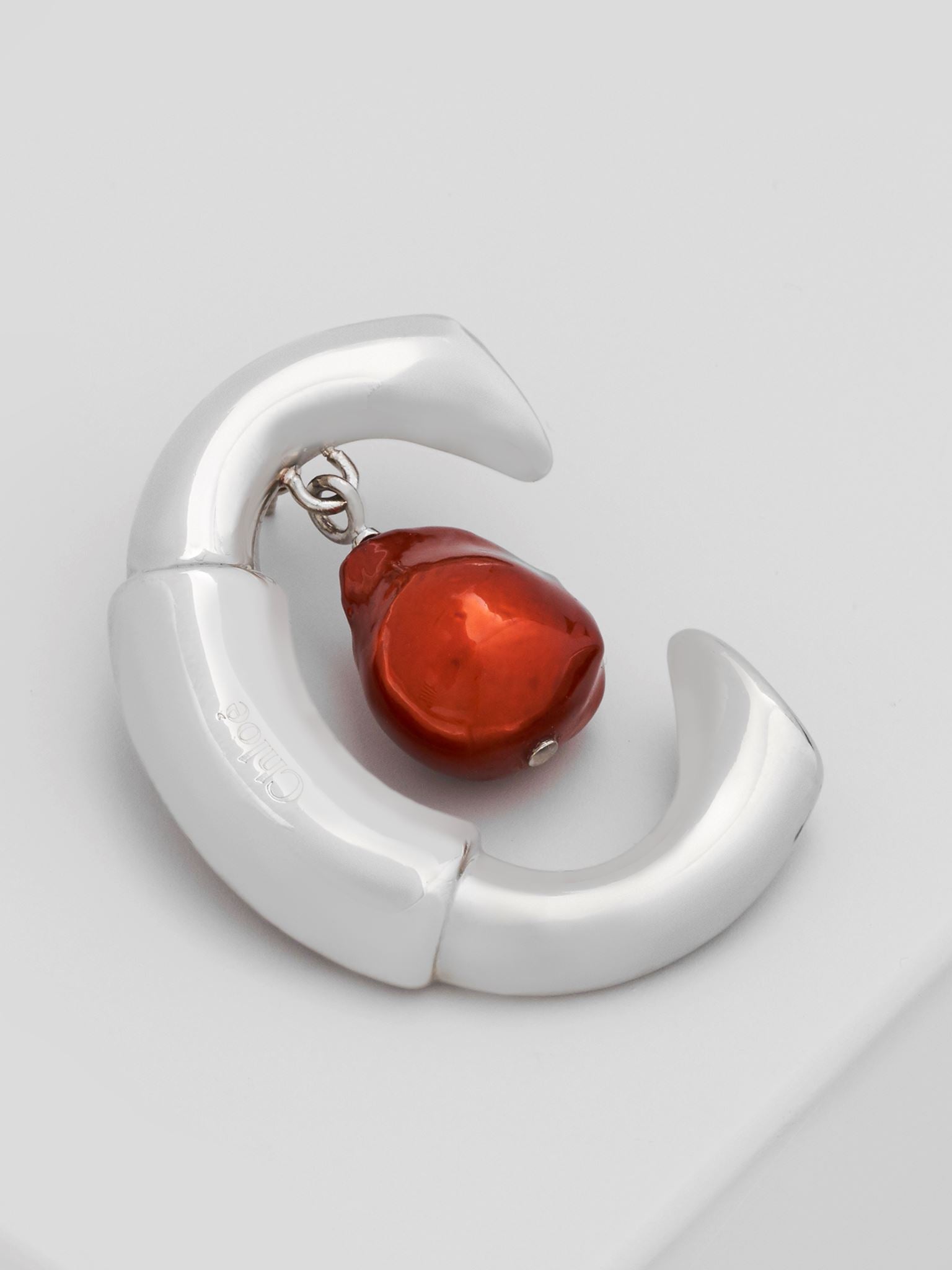 Mono boucle d'oreille Darcey en cuivre - Argile Rouge