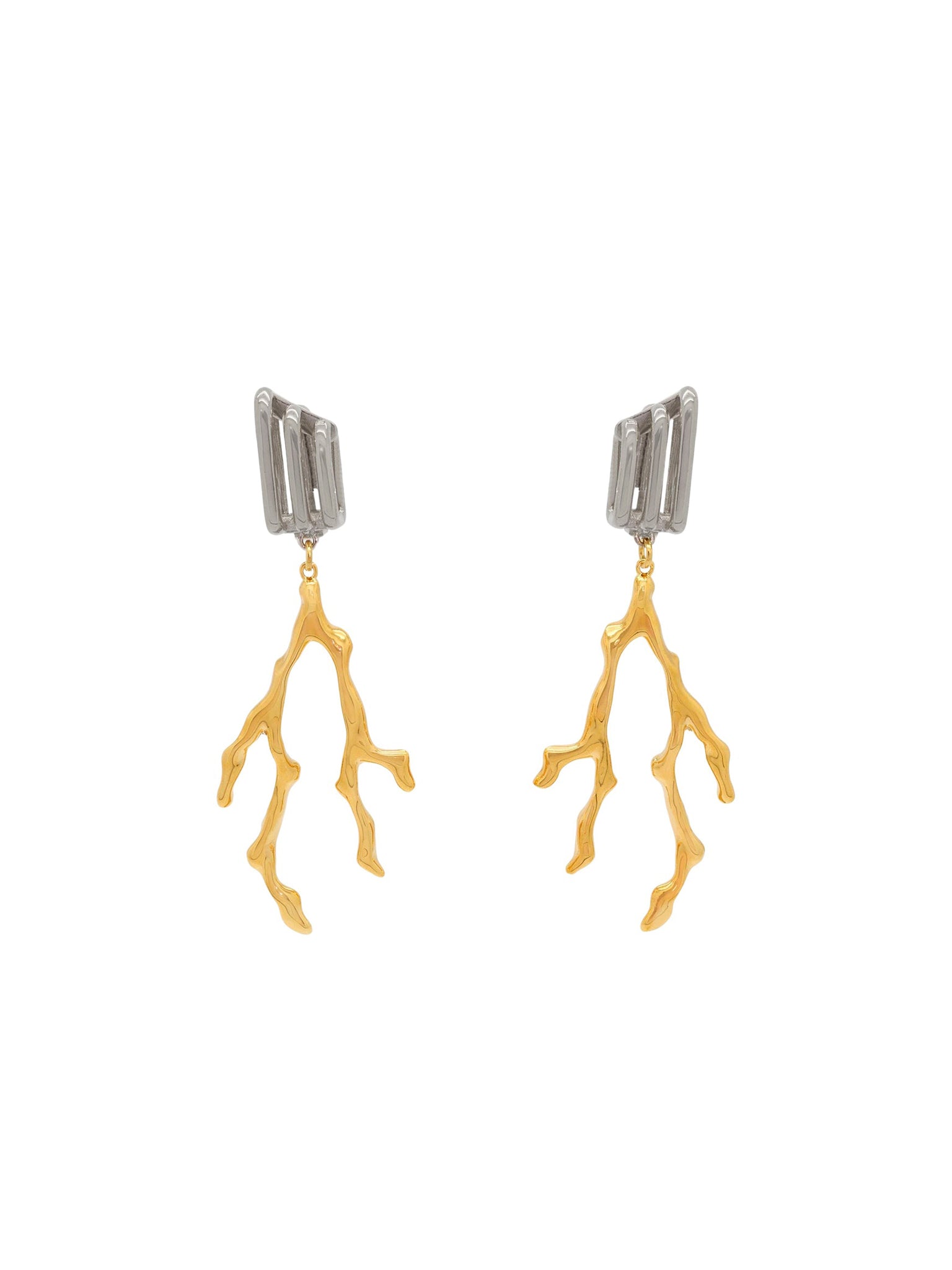 Boucles d'oreilles Bonnie en laiton - Or & Argent