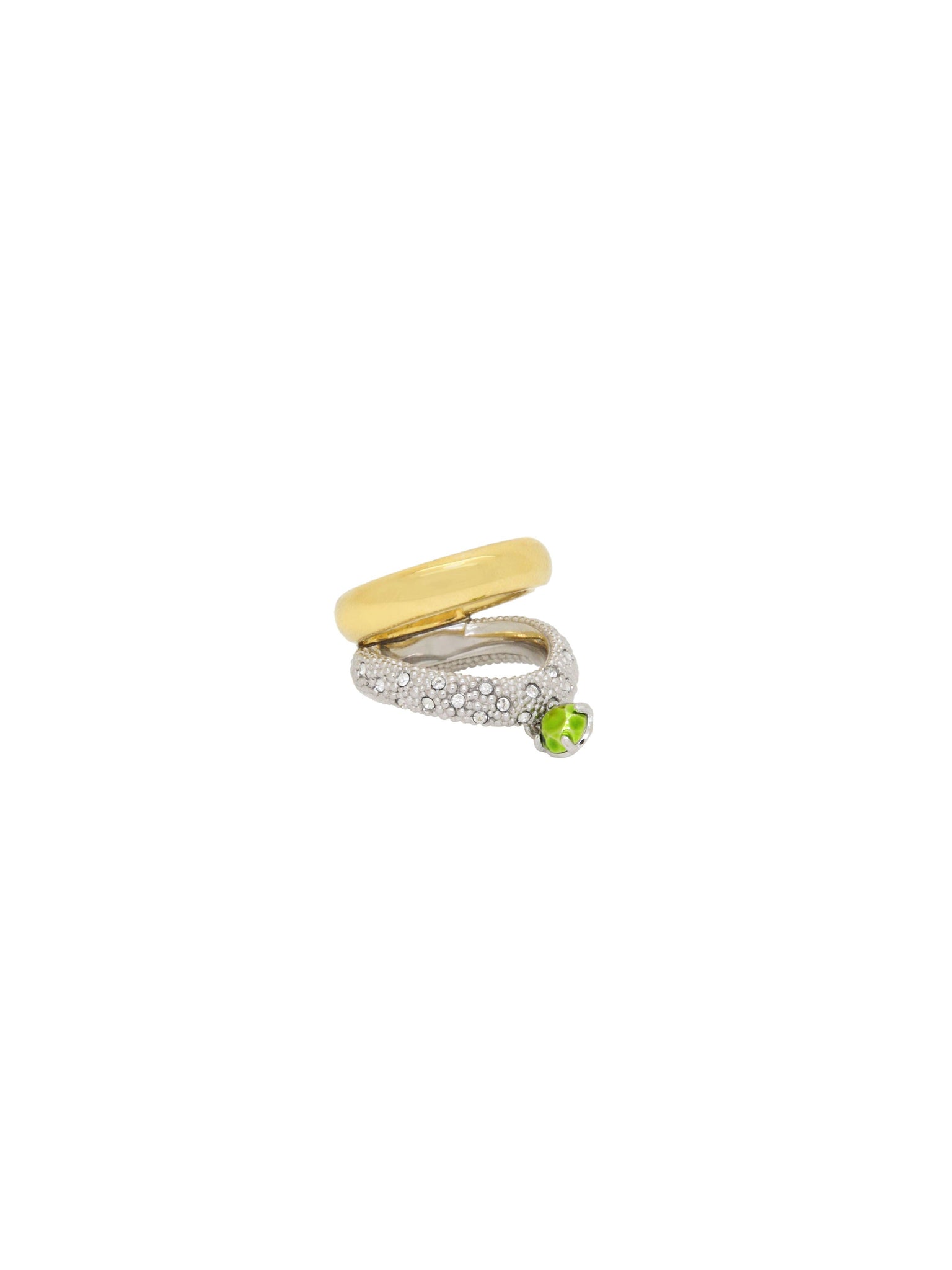 Bague Denise en laiton - Vert Percutant