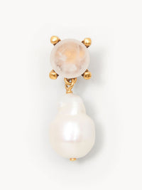 Boucles d'oreilles Darcey et quartz en laiton - Quartz Pink