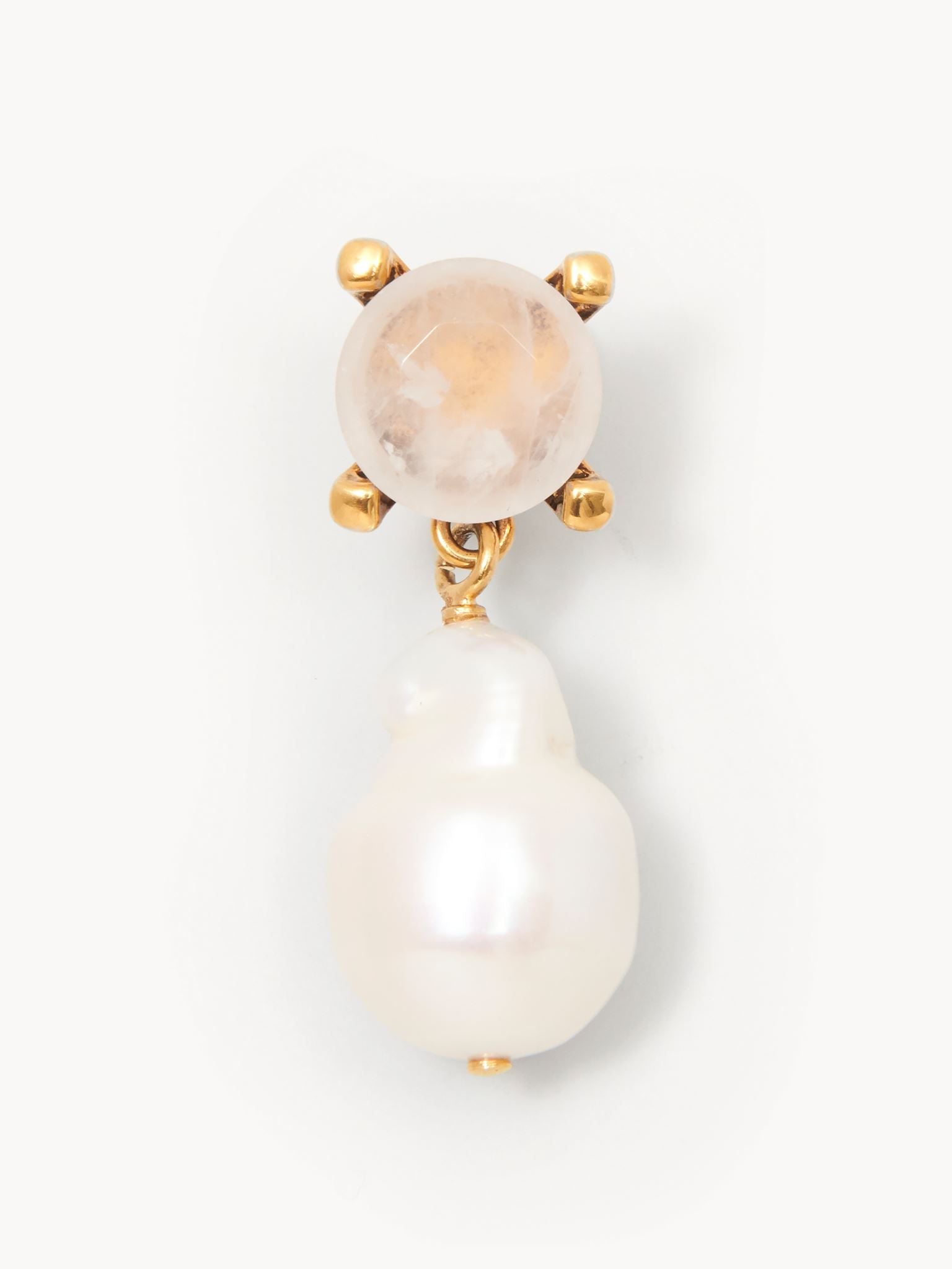 Boucles d'oreilles Darcey et quartz en laiton - Quartz Pink