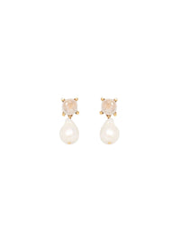 Boucles d'oreilles Darcey et quartz en laiton - Quartz Pink