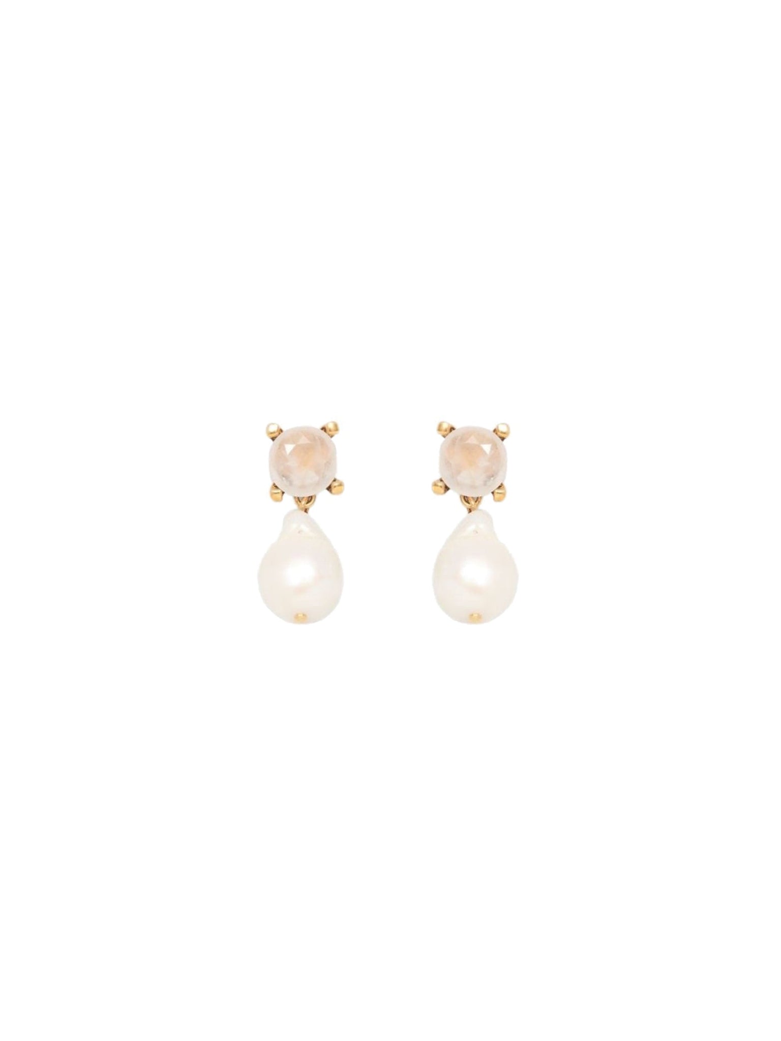 Boucles d'oreilles Darcey et quartz en laiton - Quartz Pink