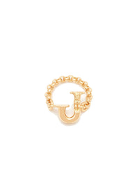 Bague Alphabet en laiton - Gold J