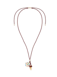 Collier Jemma en cuir - Purple Yellow