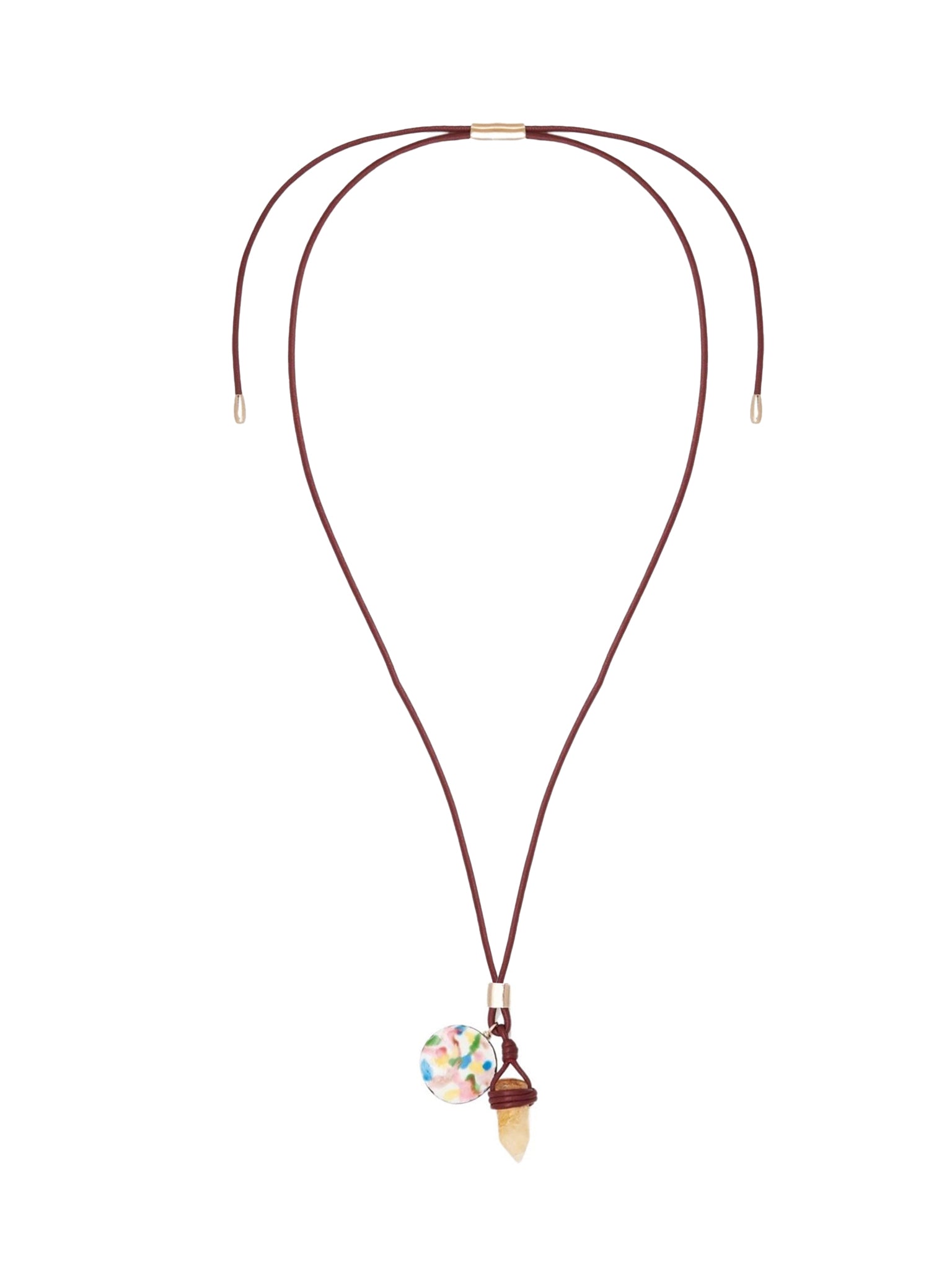 Collier Jemma en cuir - Purple Yellow