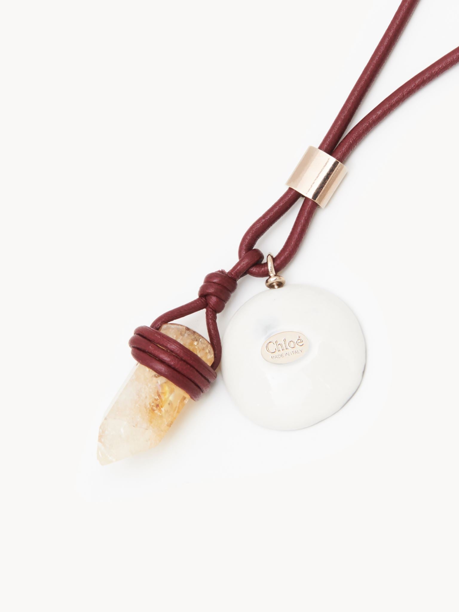 Collier Jemma en cuir - Purple Yellow