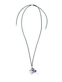 Collier Jemma en cuir et pierre semi préçieuse - Vert Blanc