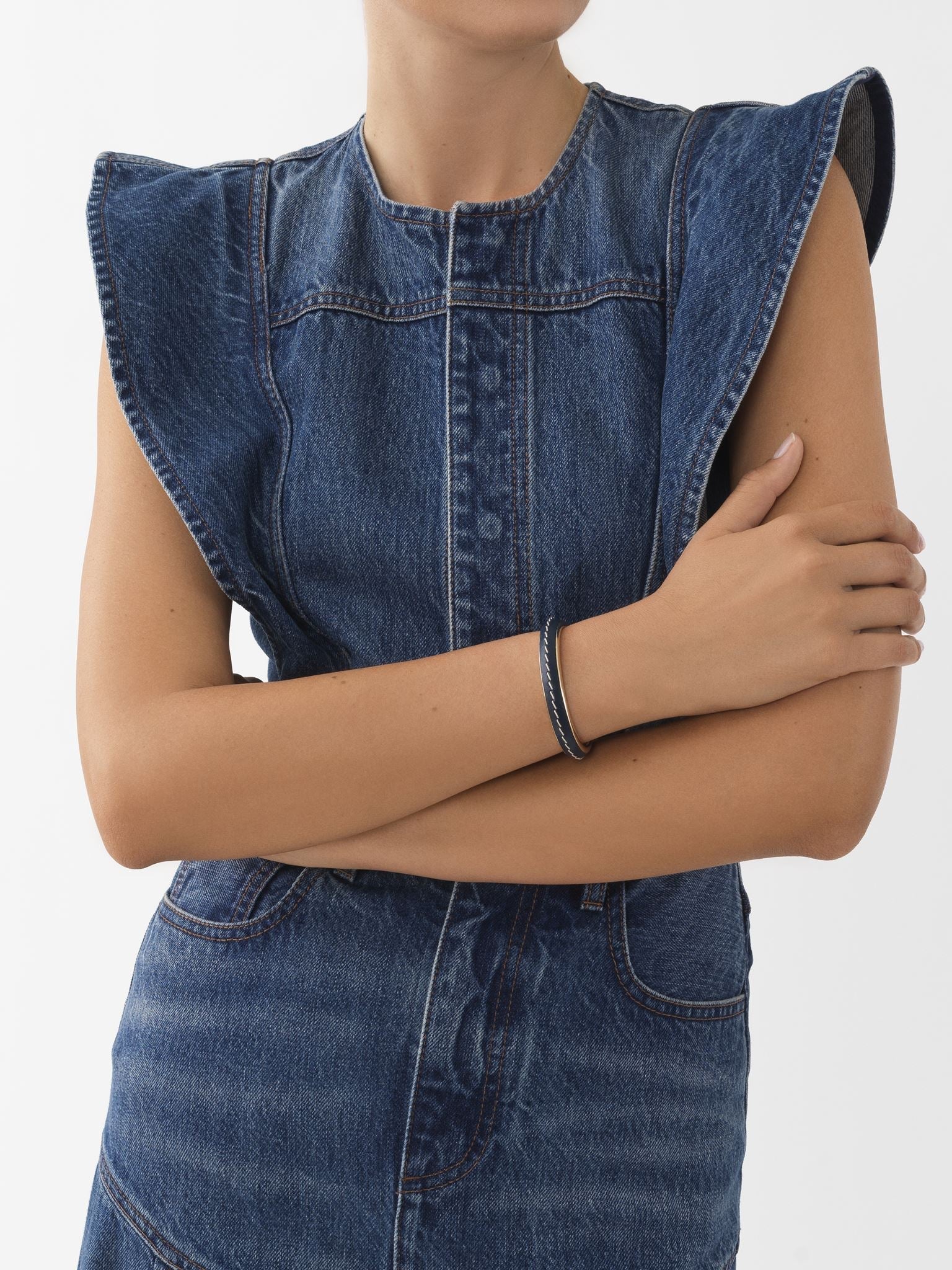 Braçelet Edith en laiton - Iconic Navy