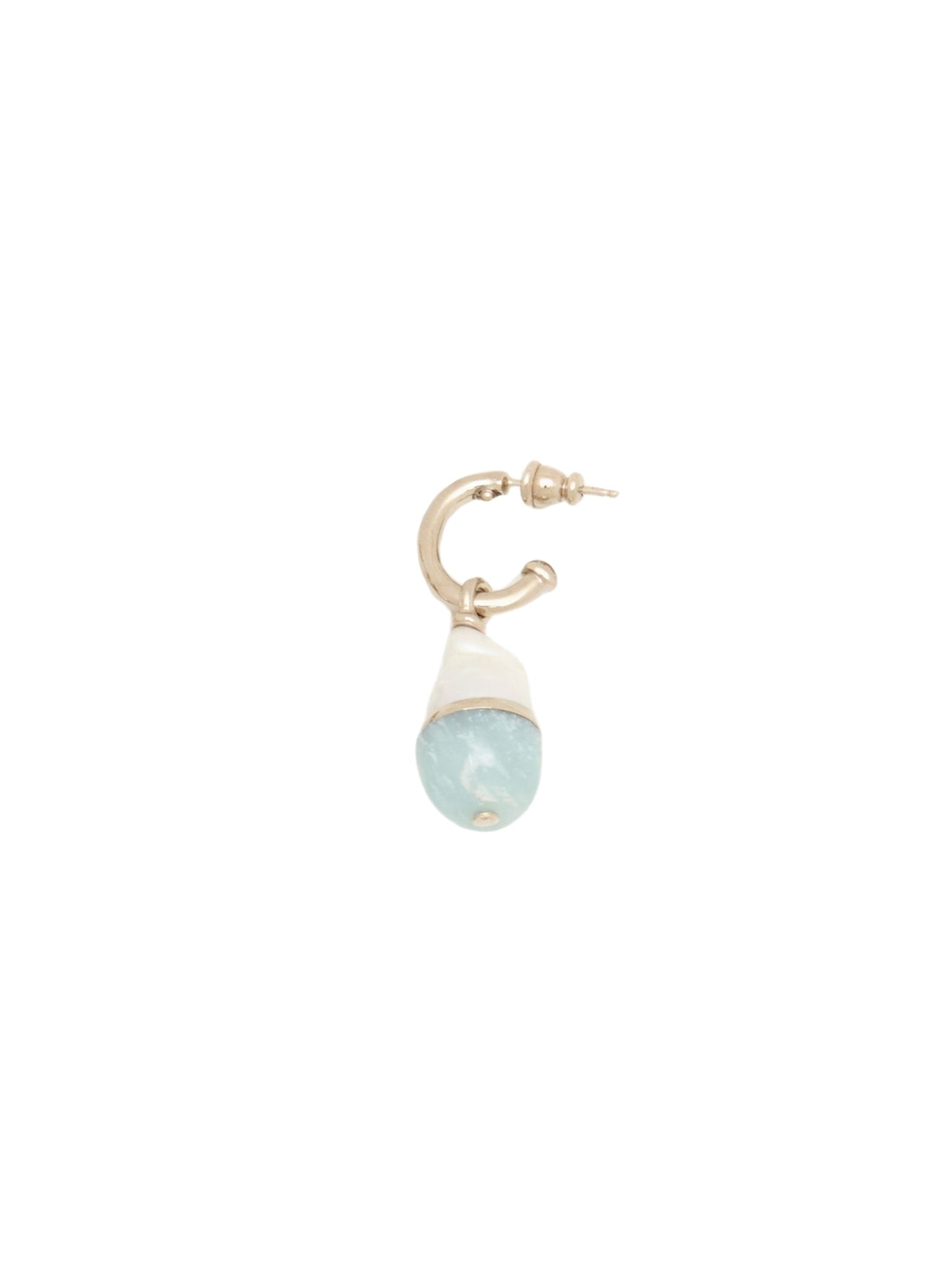 Mono boucle d’oreille Darcey amazonite en laiton - Plume Blue